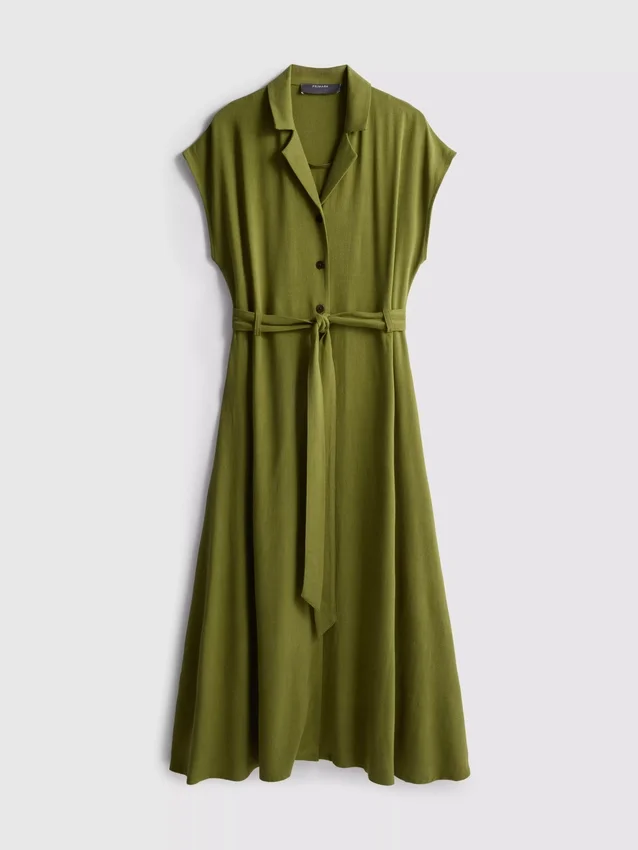Short sleeve midi shirt dress