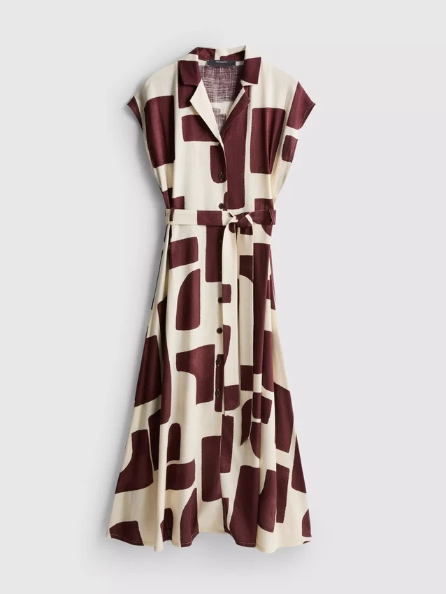 Short sleeve midi shirt dress