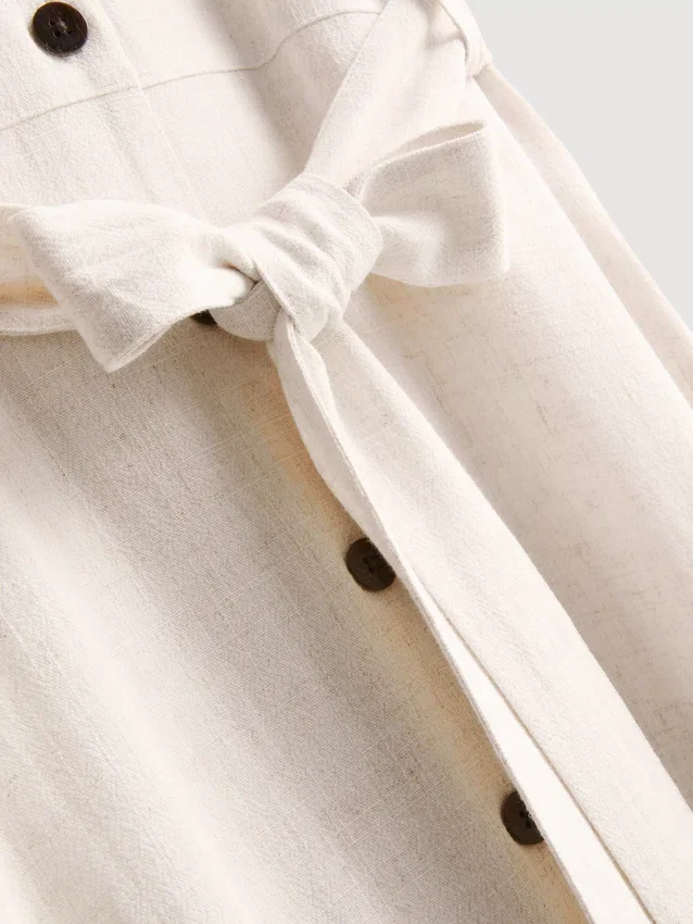 Short sleeve midi shirt dress