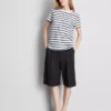 Short sleeve striped crew neck tee