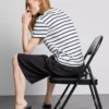 Short sleeve striped crew neck tee