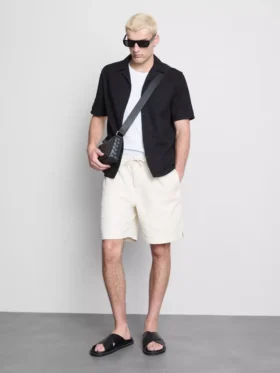 Short sleeve textured shirt