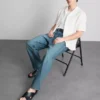 Short sleeve textured shirt