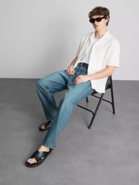 Short sleeve textured shirt