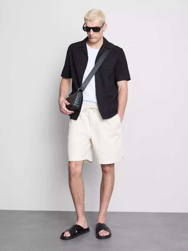 Short sleeve textured shirt