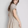 Short-sleeve tiered mini dress