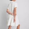 Short-sleeve tiered mini dress