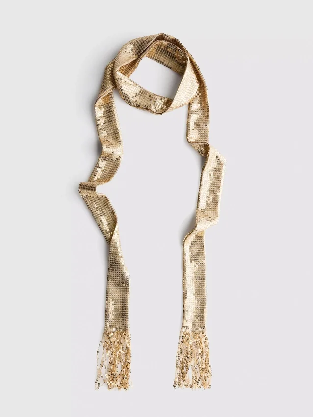 Skinny sequin scarf