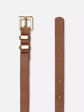 Skinny square buckle belt