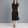 Sleeveless padded-shoulder tee