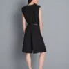 Sleeveless padded-shoulder tee