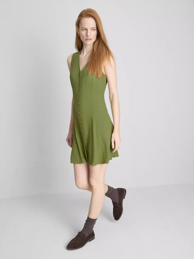 Sleeveless v-neck mini dress