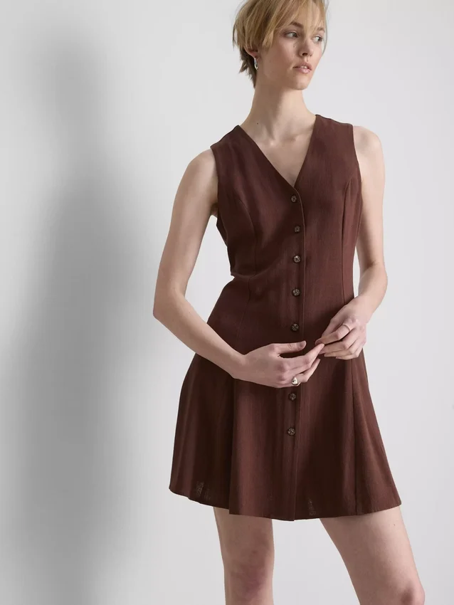 Sleeveless v-neck mini dress