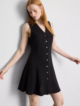 Sleeveless v-neck mini dress