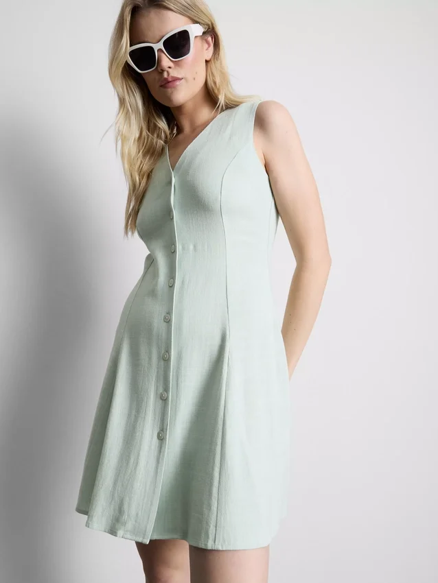 Sleeveless v-neck mini dress
