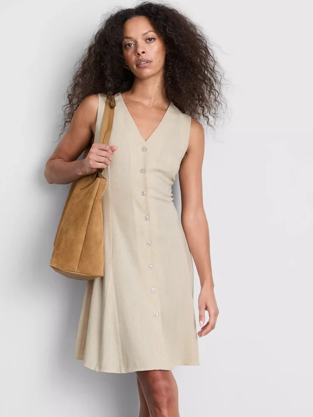 Sleeveless v-neck mini dress