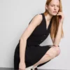 Sleeveless v-neck mini dress
