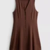Sleeveless v-neck mini dress