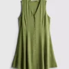 Sleeveless v-neck mini dress