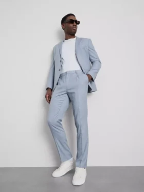 Slim fit dobby texture suit pants
