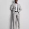 Slim fit dobby texture suit pants