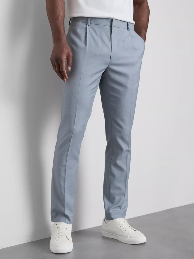 Slim fit dobby texture suit pants