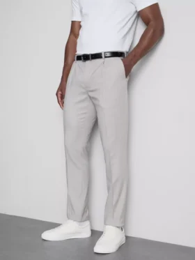 Slim fit dobby texture suit pants