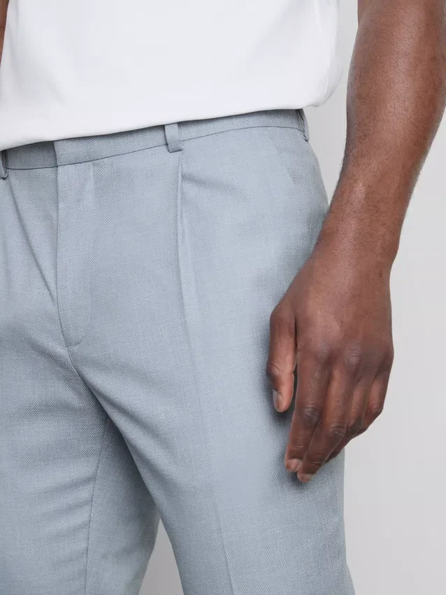 Slim fit dobby texture suit pants