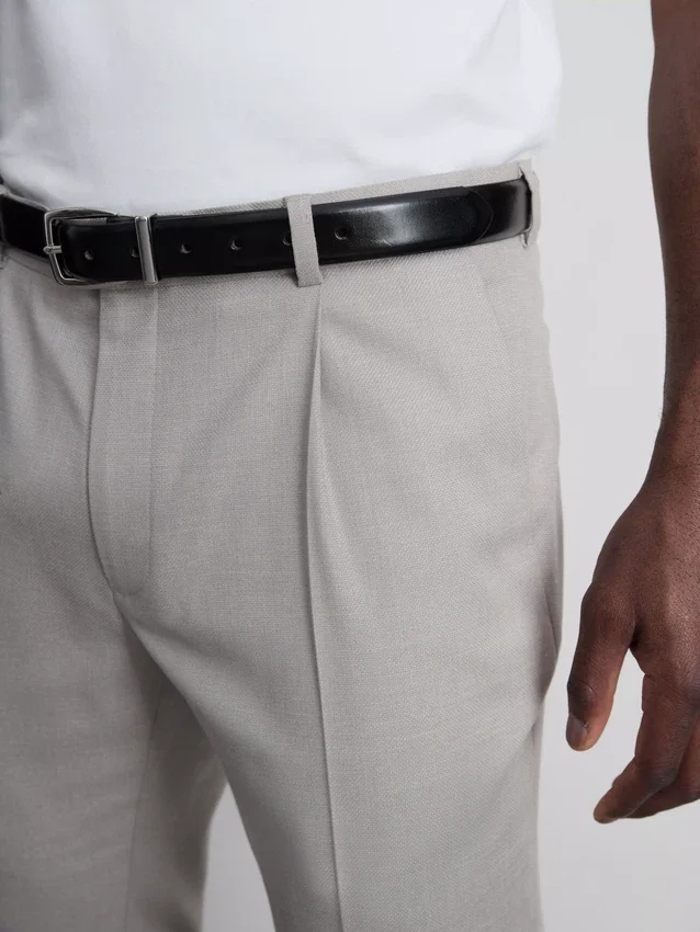 Slim fit dobby texture suit pants