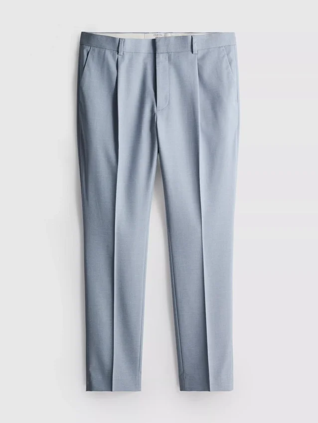 Slim fit dobby texture suit pants