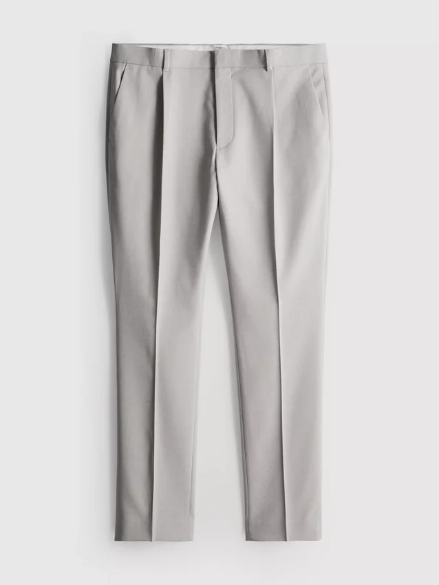 Slim fit dobby texture suit pants