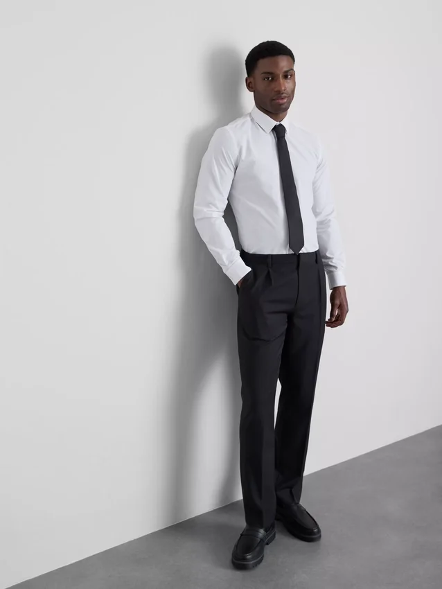 Slim fit stretch button-up shirt