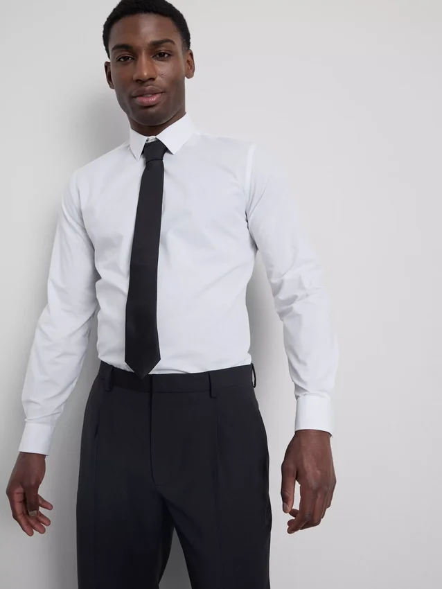 Slim fit stretch button-up shirt