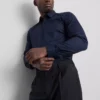 Slim fit stretch button-up shirt
