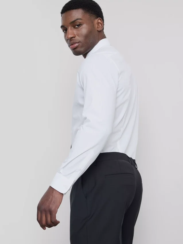 Slim fit stretch button-up shirt