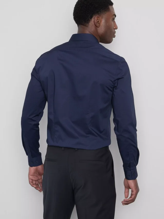 Slim fit stretch button-up shirt