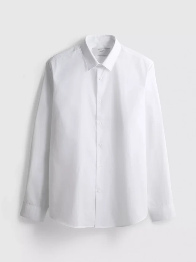 Slim fit stretch button-up shirt