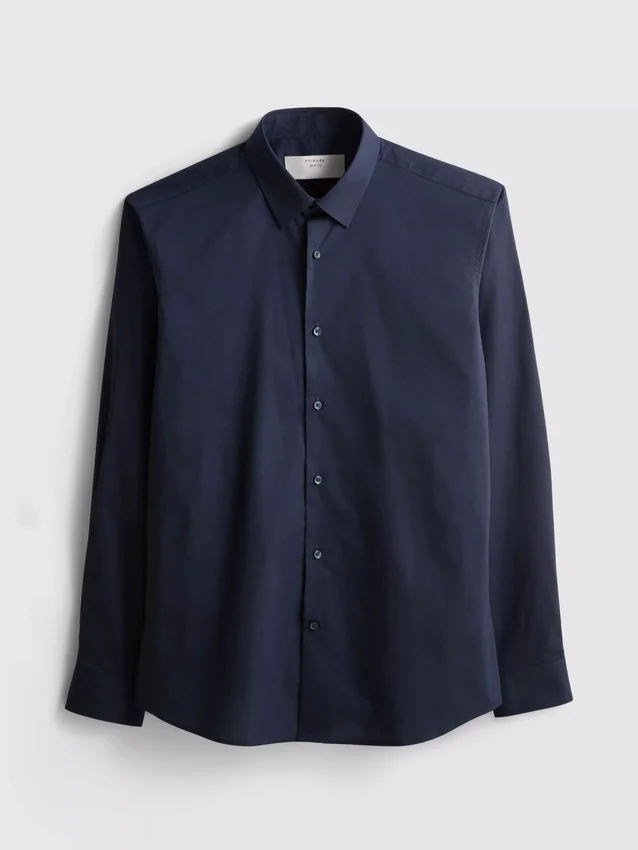 Slim fit stretch button-up shirt