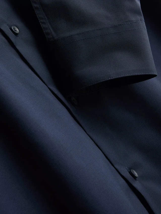 Slim fit stretch button-up shirt