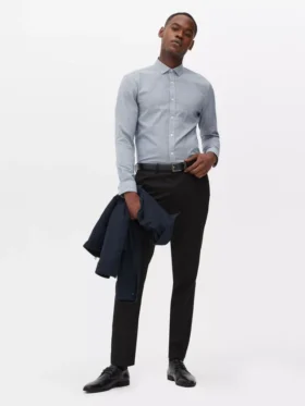 Slim fit twill formal pants