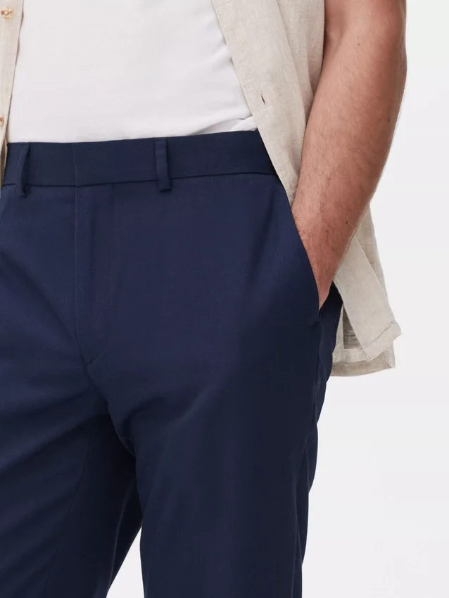 Slim fit twill formal pants