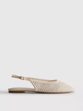 Slingback rhinestone ballerina flats