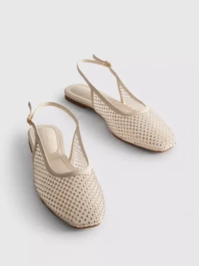 Slingback rhinestone ballerina flats