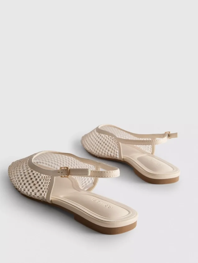 Slingback rhinestone ballerina flats