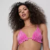 Sparkle frill triangle bikini top