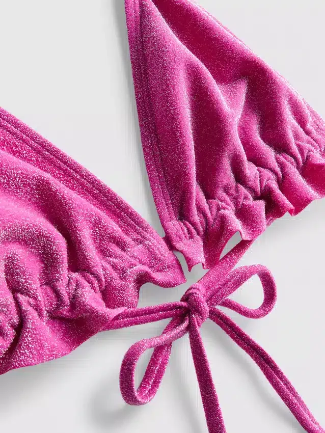 Sparkle frill triangle bikini top
