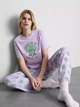 Spongebob squarepants graphic cotton pajamas