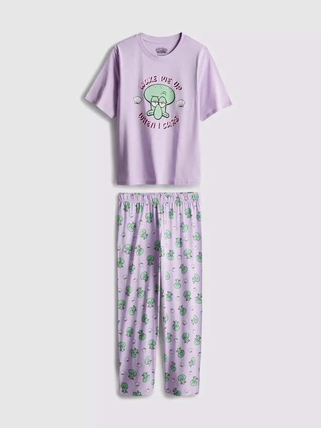 Spongebob squarepants graphic cotton pajamas