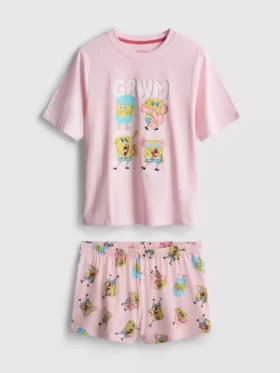Spongebob squarepants graphic shorty pajamas