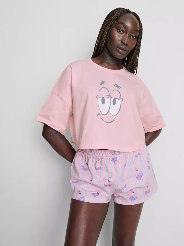 Spongebob squarepants graphic shorty pajamas